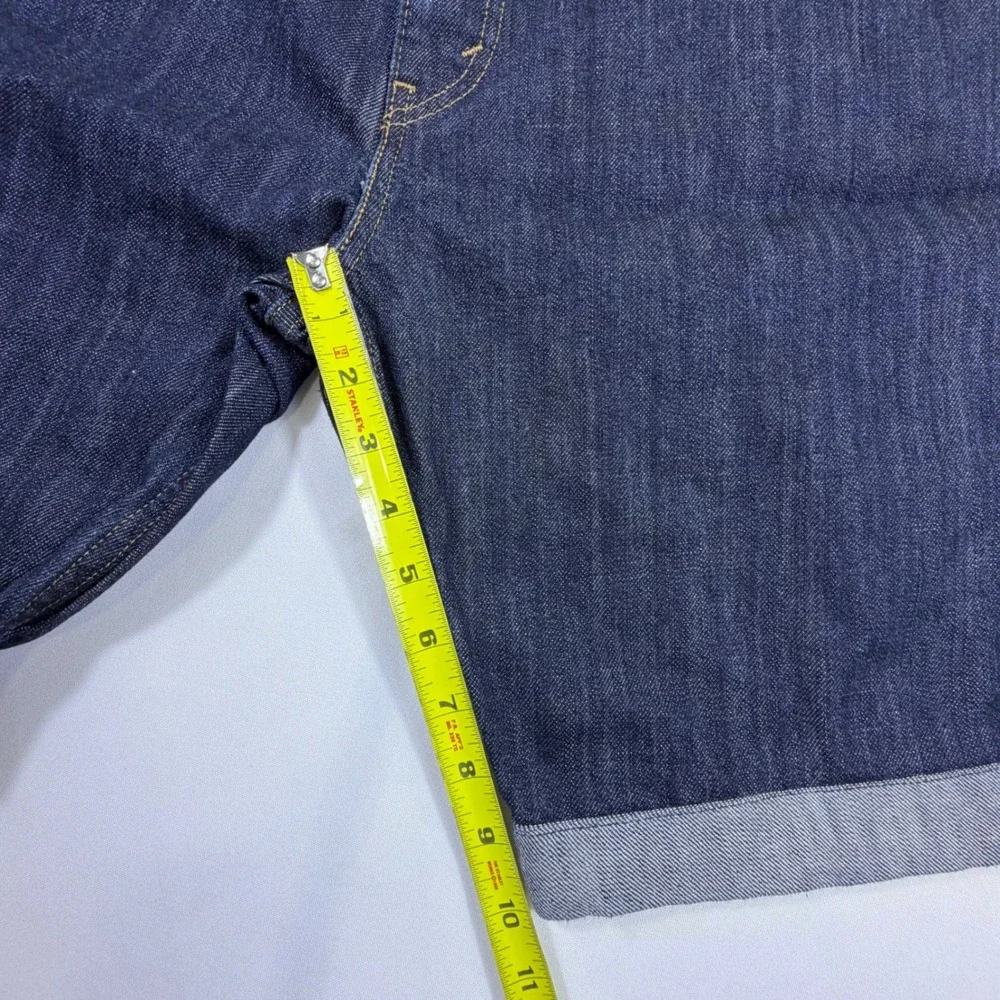 Levis 569 Loose Straight Denim Shorts Mens 42 Dark Indigo‎ Blue Cuffed Jorts